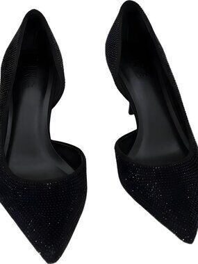 I.N.C. Gazala Embellished Pointed Pump Black Crystal Bling 9M